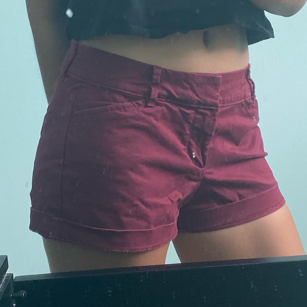 Old Navy Pixie Mid-Rise Burgundy/Red Shorts